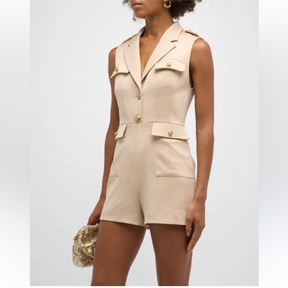 ALICE & OLIVIA Beige PHILLIS sleeveless romper size 4 - Picture 1 of 16